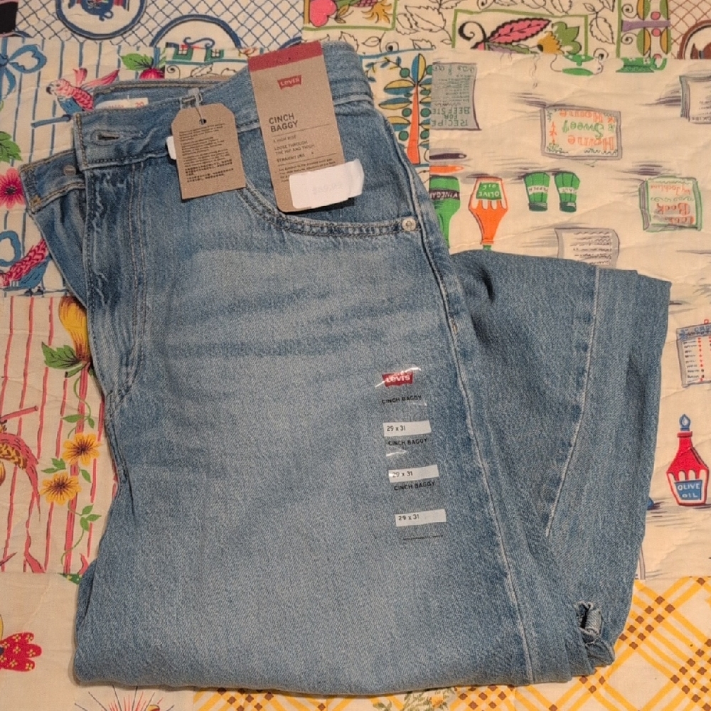 NWT Levi's Denim Blue Cinch Baggy Jeans